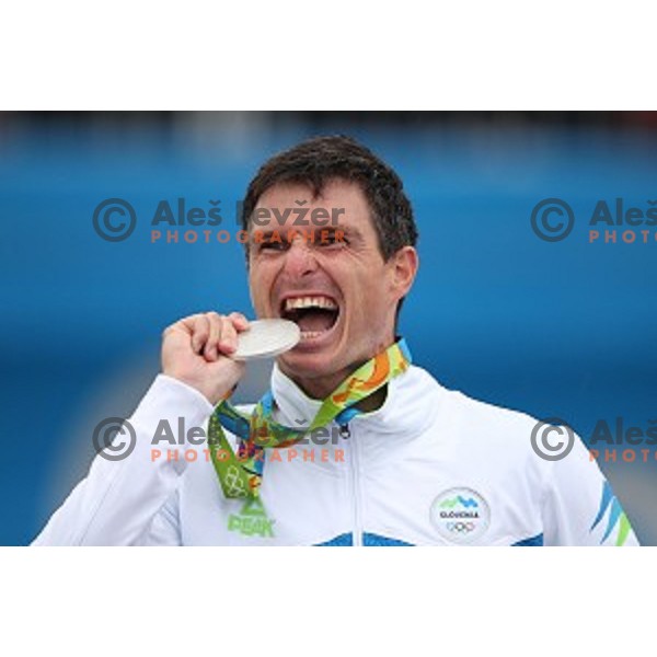 Peter Kauzer (SLO) winner of Silver Olympic medal in Men\'s Kayak slalom at Rio de Janeiro 2016 Olympic games , Brasil on August 10, 2016