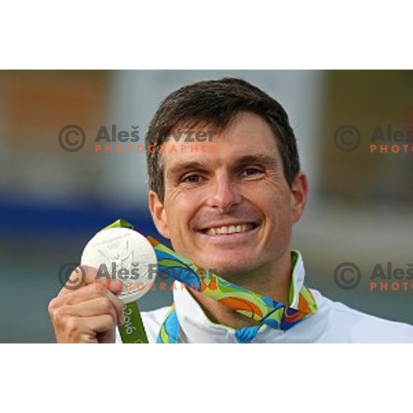 Peter Kauzer (SLO) winner of Silver Olympic medal in Men\'s Kayak slalom at Rio de Janeiro 2016 Olympic games , Brasil on August 10, 2016
