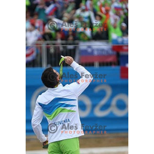 Peter Kauzer (SLO) winner of Silver Olympic medal in Men\'s Kayak slalom at Rio de Janeiro 2016 Olympic games , Brasil on August 10, 2016