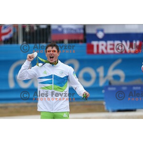 Peter Kauzer (SLO) winner of Silver Olympic medal in Men\'s Kayak slalom at Rio de Janeiro 2016 Olympic games , Brasil on August 10, 2016