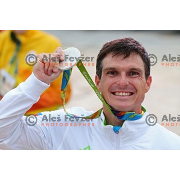 Peter Kauzer (SLO) winner of Silver Olympic medal in Men\'s Kayak slalom at Rio de Janeiro 2016 Olympic games , Brasil on August 10, 2016