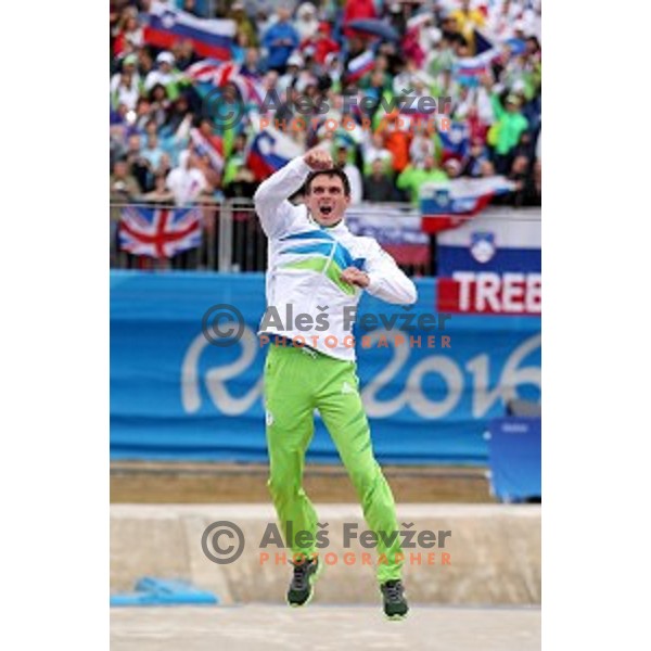 Peter Kauzer (SLO) winner of Silver Olympic medal in Men\'s Kayak slalom at Rio de Janeiro 2016 Olympic games , Brasil on August 10, 2016