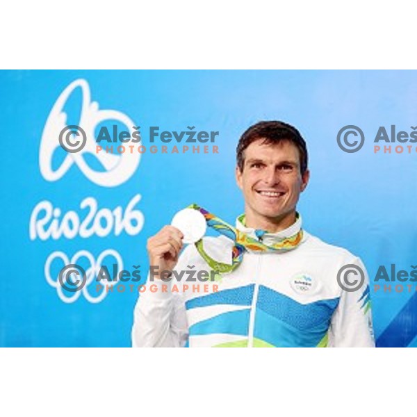 Peter Kauzer (SLO) winner of Silver Olympic medal in Men\'s Kayak slalom at Rio de Janeiro 2016 Olympic games , Brasil on August 10, 2016