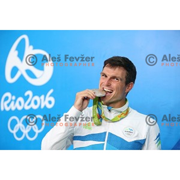 Peter Kauzer (SLO) winner of Silver Olympic medal in Men\'s Kayak slalom at Rio de Janeiro 2016 Olympic games , Brasil on August 10, 2016