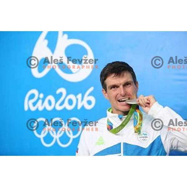 Peter Kauzer (SLO) winner of Silver Olympic medal in Men\'s Kayak slalom at Rio de Janeiro 2016 Olympic games , Brasil on August 10, 2016