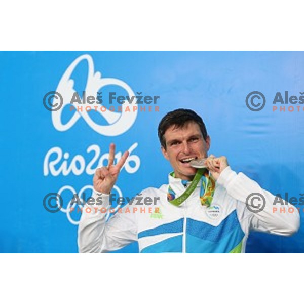 Peter Kauzer (SLO) winner of Silver Olympic medal in Men\'s Kayak slalom at Rio de Janeiro 2016 Olympic games , Brasil on August 10, 2016