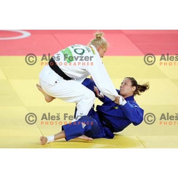 Anamari Velensek (SLO) fights with Turks (UKR) in second round of Judo Women\'s -78 kg category at Rio de Janeiro 2016 Olympic games , Brasil on August 11, 2016