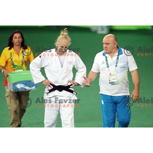 Anamari Velensek (SLO) fights with Turks (UKR) in second round of Judo Women\'s -78 kg category at Rio de Janeiro 2016 Olympic games , Brasil on August 11, 2016