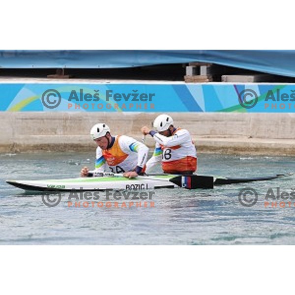 Saso Taljat and Luka Bozic (SLO) in action during the Final of Canoe C-2 slalom race in Deodoro White water stadium at Rio de Janeiro 2016 Olympic games , Brazil on August 11, 2016