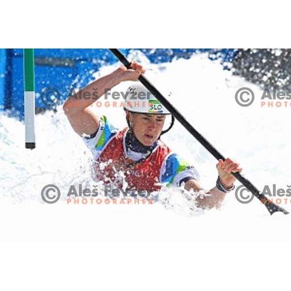 Ursa Kragelj (SLO) in action during the Final of Women\'s kayak slalom race in Deodoro White water stadium at Rio de Janeiro 2016 Olympic games , Brazil on August 11, 2016