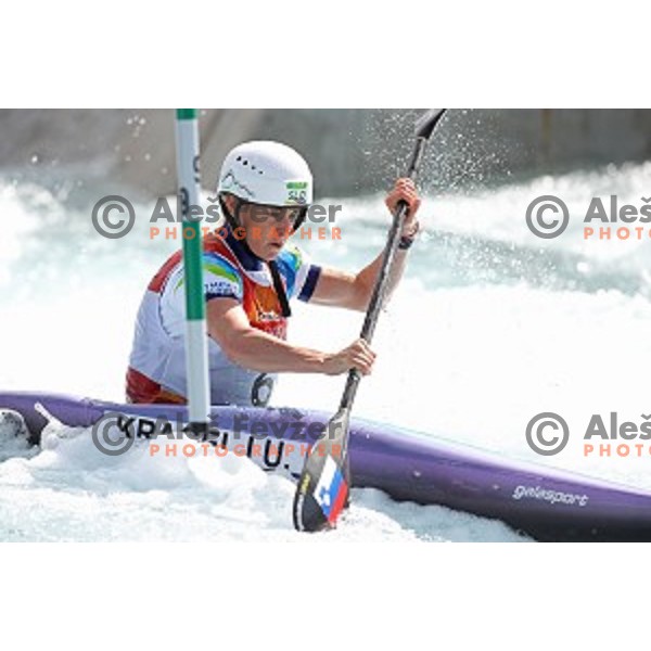 Ursa Kragelj (SLO) in action during the Final of Women\'s kayak slalom race in Deodoro White water stadium at Rio de Janeiro 2016 Olympic games , Brazil on August 11, 2016