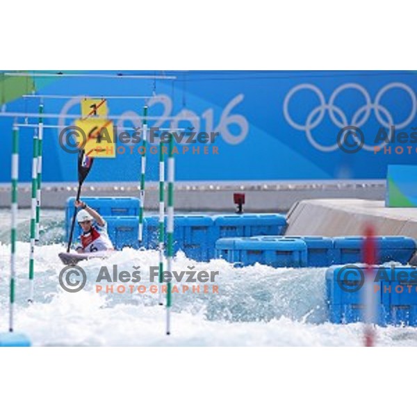 Ursa Kragelj (SLO) in action during the Final of Women\'s kayak slalom race in Deodoro White water stadium at Rio de Janeiro 2016 Olympic games , Brazil on August 11, 2016
