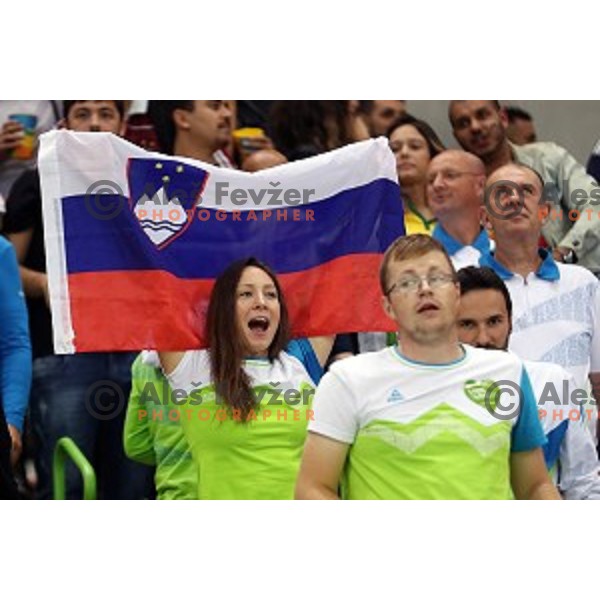 Anja Klinar of Slovenia in action during Olympic handball tournament match between Slovenia and Sweden in Barra Olympic Park at Rio de Janeiro 2016 Olympic games , Brasil on August 12 , 2016