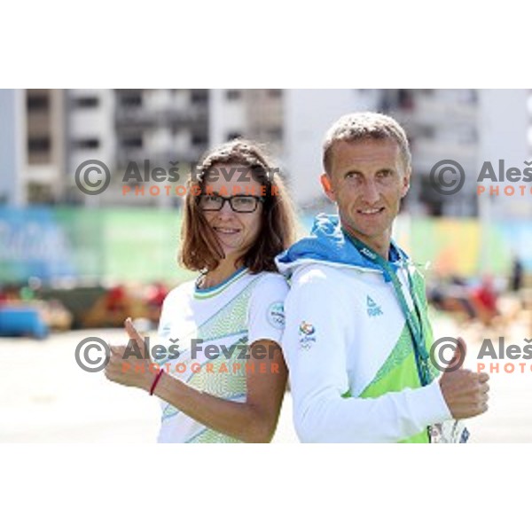 Daneja Grandovec and Anton Kosmac in Barra Olympic Village at Rio de Janeiro 2016 Olympic games , Brazil on August 11 , 2016