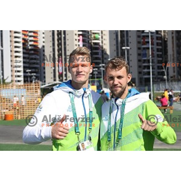 Luka Janezic and zan rudolf in Barra Olympic Village at Rio de Janeiro 2016 Olympic games , Brazil on August 11 , 2016