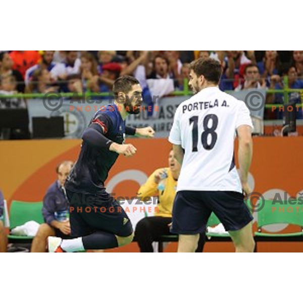 Nikola Karabatic (FRA) in action during Olympic handball tournament match between France and Argentina in Barra Olympic Park at Rio de Janeiro 2016 Olympic games , Brazil on August 11, 2016