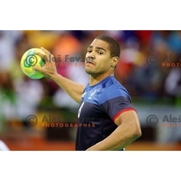 Daniel Narcisse (FRA) in action during Olympic handball tournament match between France and Argentina in Barra Olympic Park at Rio de Janeiro 2016 Olympic games , Brazil on August 11, 2016