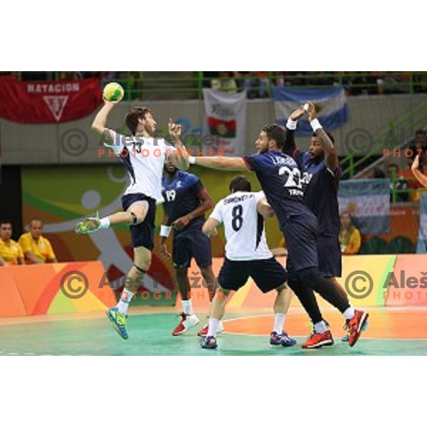 Luka Karabatic (FRA) in action during Olympic handball tournament match between France and Argentina in Barra Olympic Park at Rio de Janeiro 2016 Olympic games , Brazil on August 11, 2016