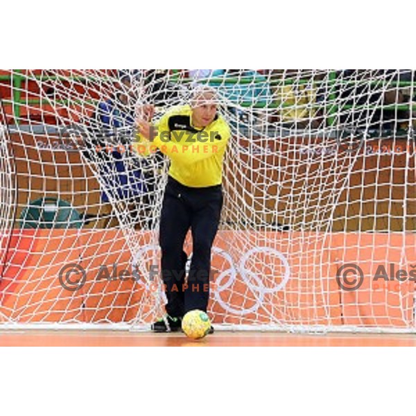 Gorazd Skof of Slovenia in action during Olympic handball tournament match between Slovenia and Germany in Barra Olympic Park at Rio de Janeiro 2016 Olympic games , Brazil on August 13 , 2016