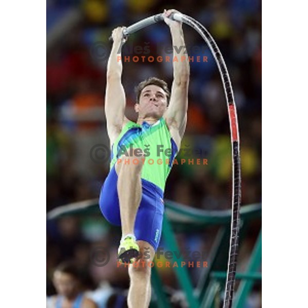 Robert Renner of Slovenia in pole vault qualification at Olympic Stadium during Rio de Janeiro 2016 Olympic games , Brazil on August 13 , 2016