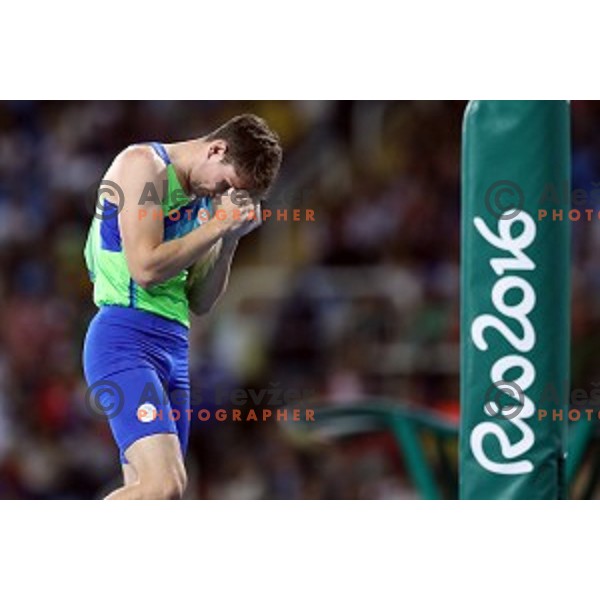 Robert Renner of Slovenia in pole vault qualification at Olympic Stadium during Rio de Janeiro 2016 Olympic games , Brazil on August 13 , 2016
