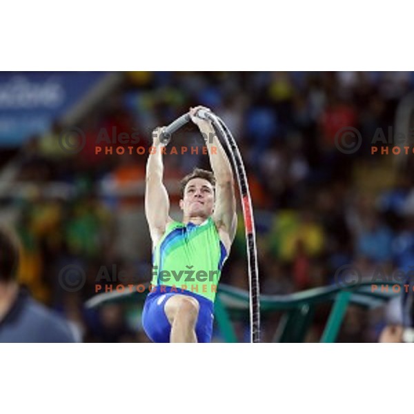Robert Renner of Slovenia in pole vault qualification at Olympic Stadium during Rio de Janeiro 2016 Olympic games , Brazil on August 13 , 2016
