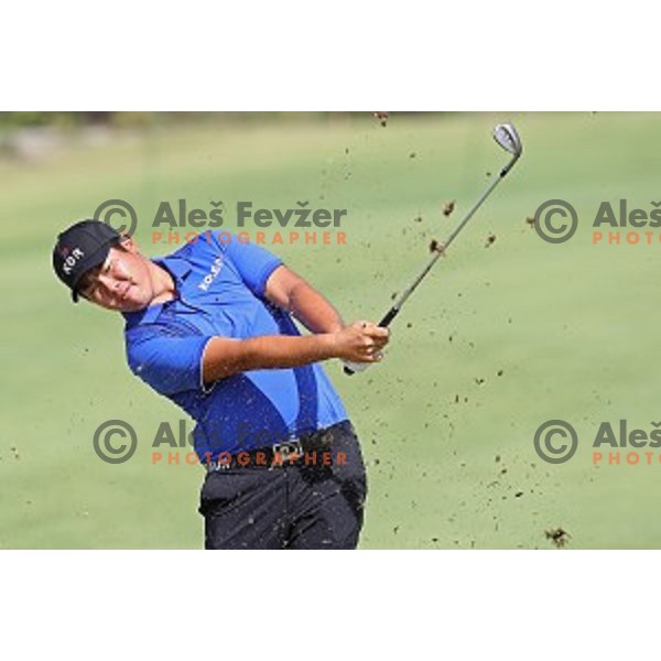 Hun An Byeong (KOR) in action during second round of Olympic golf tournament at Barra Golf course during Rio de Janeiro 2016 Olympic games , Brazil on August 12 , 2016