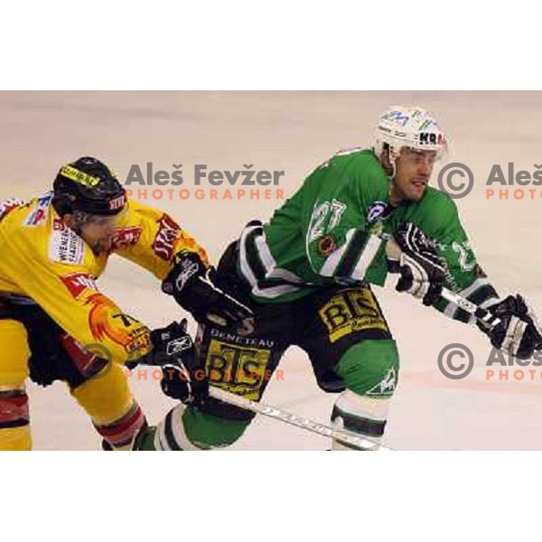 Fox and Mccarthy at match ZM Olimpija- Vienna Capitals in 4th round of EBEL league played in Ljubljana, Slovenia on 30.9.2007. ZM Olimpija won after penalty shot-out 4:3. Photo by Ales Fevzer 