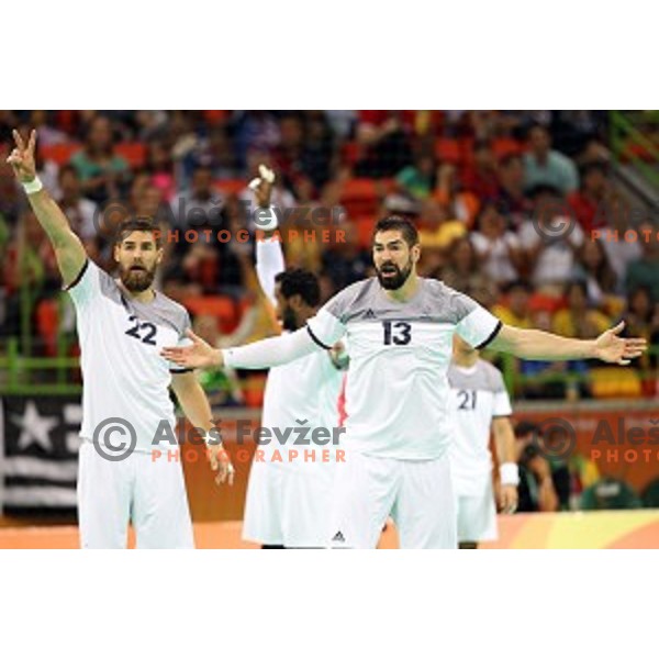 action during Olympic handball tournament match between France and Croatia in Barra Olympic Park at Rio de Janeiro 2016 Olympic games , Brazil on August 13 , 2016