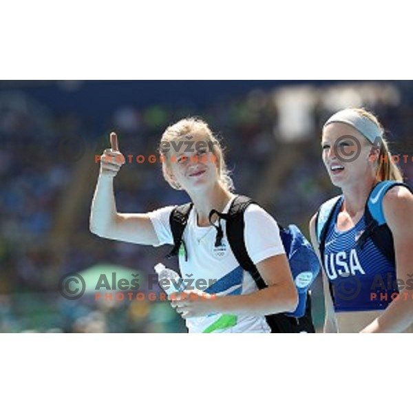Tina Sutej of Slovenia after qualification of Women\'s pole vault at Olympic Stadium during Rio de Janeiro 2016 Olympic games , Brazil on August 16 , 2016