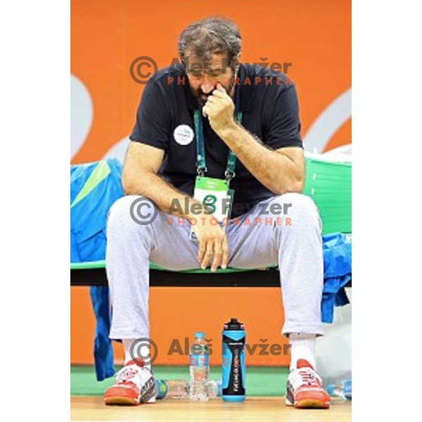 Veselin Vujovic, head coach of Slovenia after quarter-final of Olympic handball tournament match between Slovenia and Denmark in Barra Olympic Park at Rio de Janeiro 2016 Olympic games , Brazil on August 17 , 2016