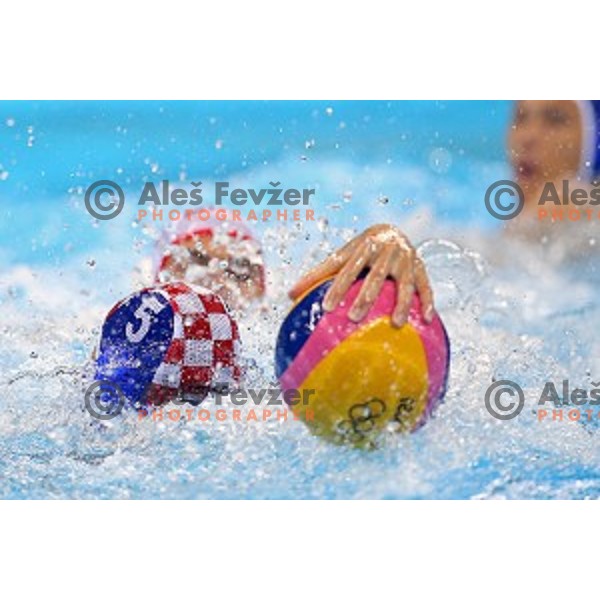 action during semi-final of Olympic water polo tournament match between Croatia and Montenegro in Barra Olympic Park at Rio de Janeiro 2016 Olympic games , Brazil on August 18, 2016