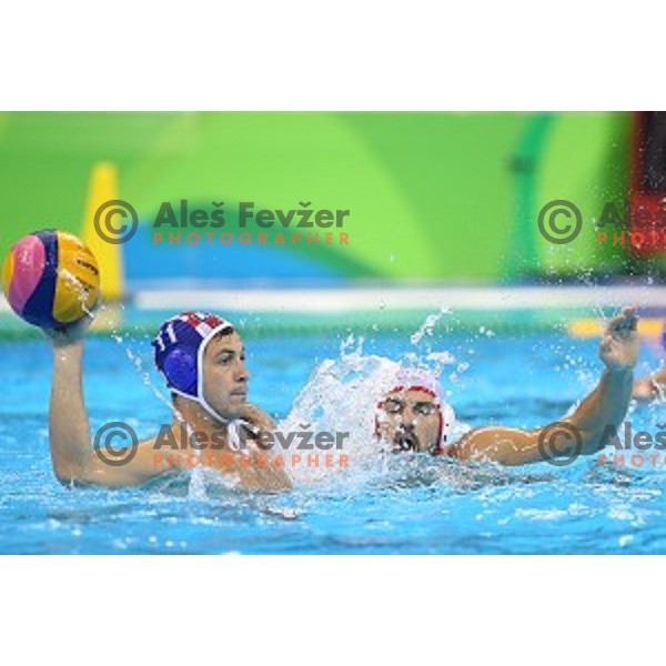 Andjelo Setka (CRO) in action during semi-final of Olympic water polo tournament match between Croatia and Montenegro in Barra Olympic Park at Rio de Janeiro 2016 Olympic games , Brazil on August 18, 2016