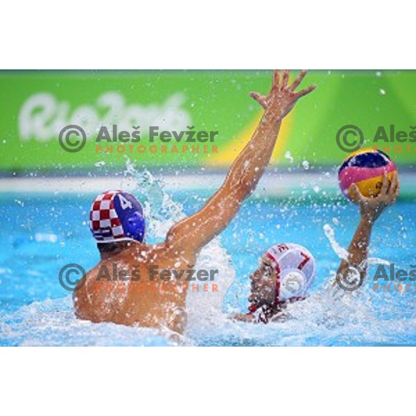 Mladan Janovic (MNE) in action during semi-final of Olympic water polo tournament match between Croatia and Montenegro in Barra Olympic Park at Rio de Janeiro 2016 Olympic games , Brazil on August 18, 2016