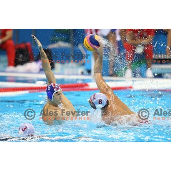 action during semi-final of Olympic water polo tournament match between Croatia and Montenegro in Barra Olympic Park at Rio de Janeiro 2016 Olympic games , Brazil on August 18, 2016