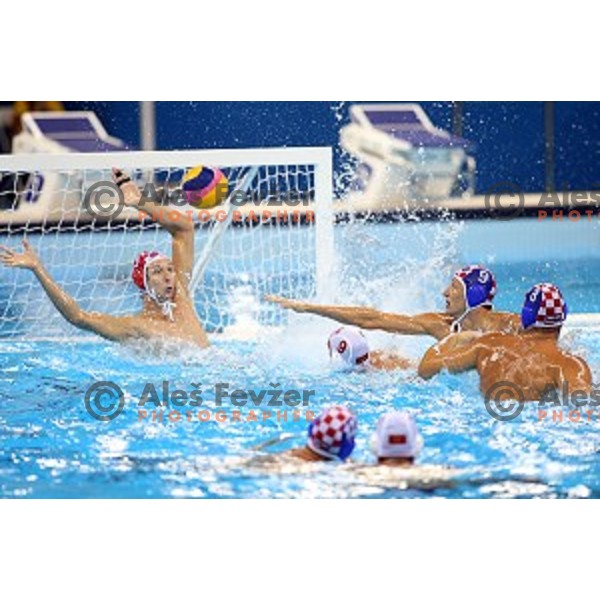action during semi-final of Olympic water polo tournament match between Croatia and Montenegro in Barra Olympic Park at Rio de Janeiro 2016 Olympic games , Brazil on August 18, 2016