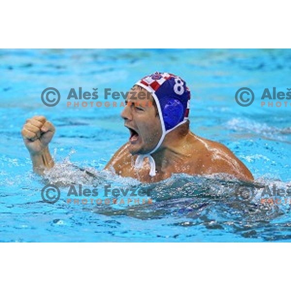 Andro Buslje (CRO) in action during semi-final of Olympic water polo tournament match between Croatia and Montenegro in Barra Olympic Park at Rio de Janeiro 2016 Olympic games , Brazil on August 18, 2016