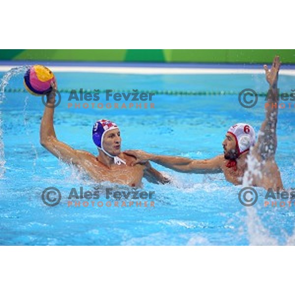 Sandro Sukno (CRO) in action during semi-final of Olympic water polo tournament match between Croatia and Montenegro in Barra Olympic Park at Rio de Janeiro 2016 Olympic games , Brazil on August 18, 2016