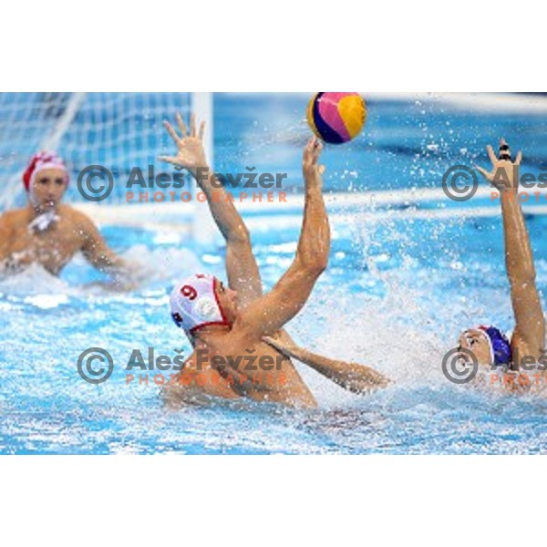 action during semi-final of Olympic water polo tournament match between Croatia and Montenegro in Barra Olympic Park at Rio de Janeiro 2016 Olympic games , Brazil on August 18, 2016