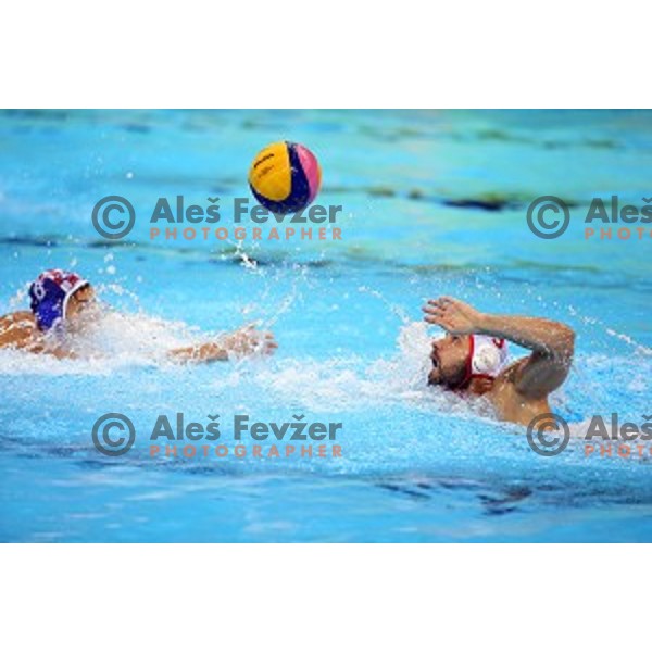 action during semi-final of Olympic water polo tournament match between Croatia and Montenegro in Barra Olympic Park at Rio de Janeiro 2016 Olympic games , Brazil on August 18, 2016
