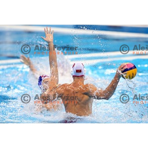 action during semi-final of Olympic water polo tournament match between Croatia and Montenegro in Barra Olympic Park at Rio de Janeiro 2016 Olympic games , Brazil on August 18, 2016
