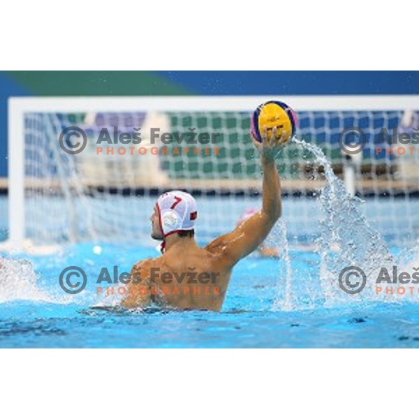 action during semi-final of Olympic water polo tournament match between Croatia and Montenegro in Barra Olympic Park at Rio de Janeiro 2016 Olympic games , Brazil on August 18, 2016