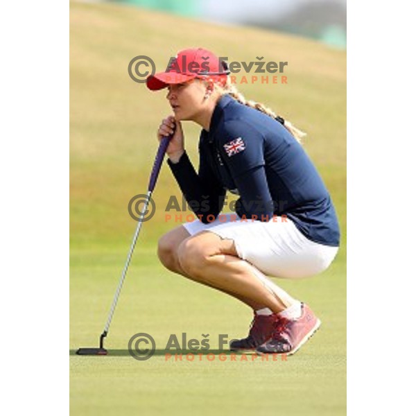 action during third round of Women\'s Olympic golf tournament at Barra Golf course during Rio de Janeiro 2016 Olympic games , Brazil on August 19 , 2016