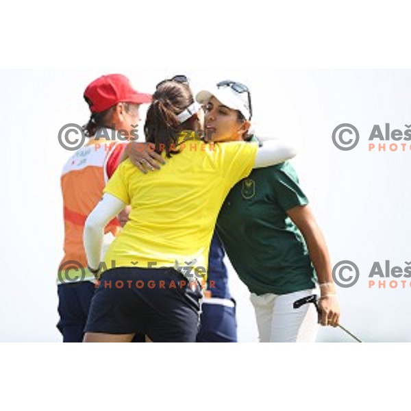 Paula Reto (RSA) in action during third round of Women\'s Olympic golf tournament at Barra Golf course during Rio de Janeiro 2016 Olympic games , Brazil on August 19 , 2016