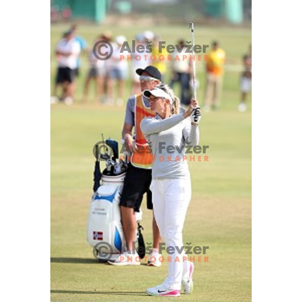 Suzann Pettersen (NOR) in action during third round of Women\'s Olympic golf tournament at Barra Golf course during Rio de Janeiro 2016 Olympic games , Brazil on August 19 , 2016