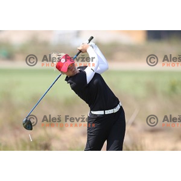 Brooke Henderson (CAN) in action during third round of Women\'s Olympic golf tournament at Barra Golf course during Rio de Janeiro 2016 Olympic games , Brazil on August 19 , 2016