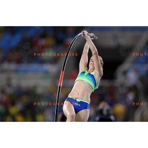 Tina Sutej of Slovenia in the Final of Women\'s pole vault at Olympic Stadium during Rio de Janeiro 2016 Olympic games , Brazil on August 19 , 2016