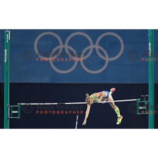 Tina Sutej of Slovenia in the Final of Women\'s pole vault at Olympic Stadium during Rio de Janeiro 2016 Olympic games , Brazil on August 19 , 2016