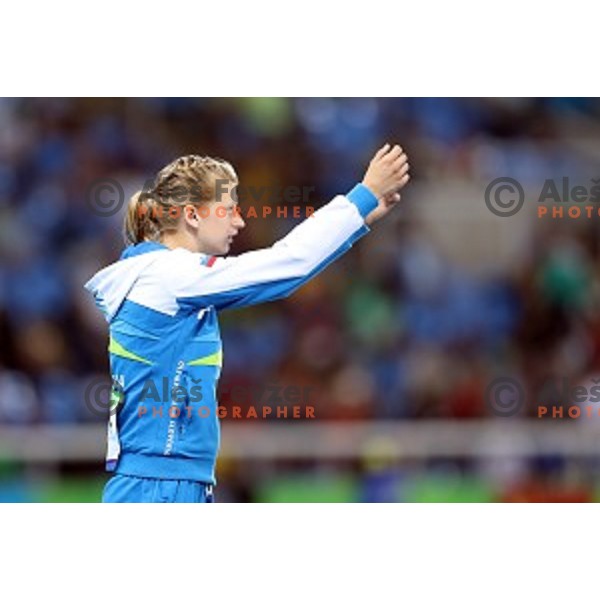 Tina Sutej of Slovenia in the Final of Women\'s pole vault at Olympic Stadium during Rio de Janeiro 2016 Olympic games , Brazil on August 19 , 2016