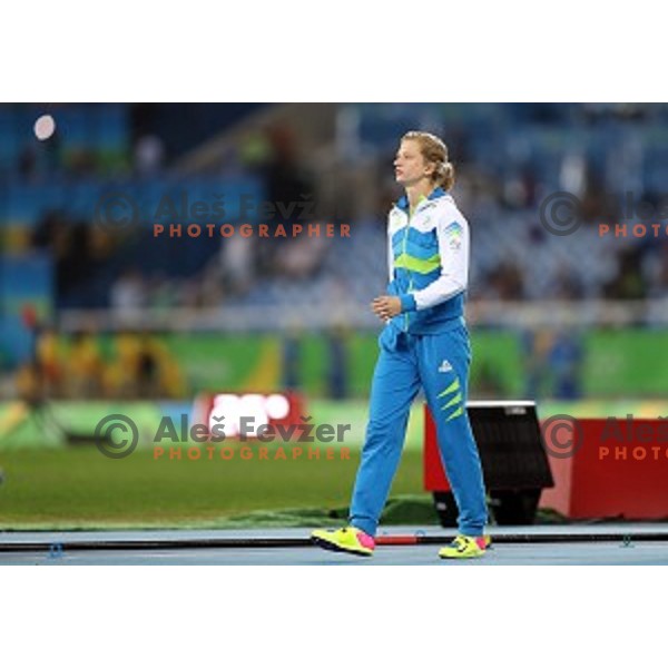 Tina Sutej of Slovenia in the Final of Women\'s pole vault at Olympic Stadium during Rio de Janeiro 2016 Olympic games , Brazil on August 19 , 2016